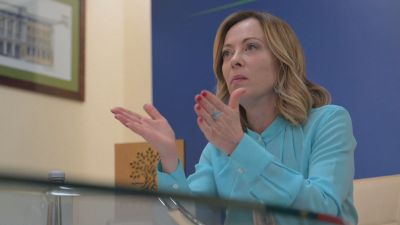 Giorgia Meloni ha presidido la reunión del G7. / AFP