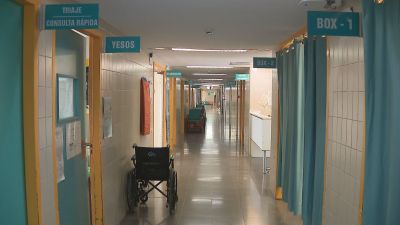 Pasillo de las urgencias del Hospital Ernest LLuch de Calatayud (Zaragoza).