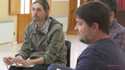 Javier Carbó en la reunión de la comisión intercomarcal de CHA.
