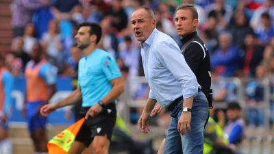 Víctor Fernández, en el partido ante el Burgos CF. Foto: LaLiga