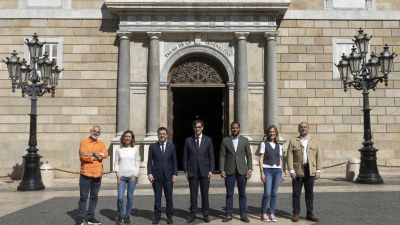 Foto de los candidatos catalanes, salvo Carles Puigdemont. / EFE/Alberto Estévez