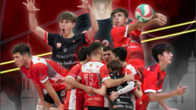 Cartel del III Campeonato de España júnior masculino de voleibol que se disputa en Zaragoza, Zuera y Utebo