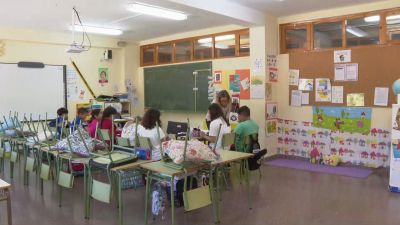 Alumnos del colegio Alejo Lorén de Caspe.