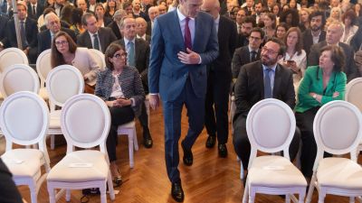 Pedro Sánchez, este lunes a su llegada al foro CREO./ Europa Press