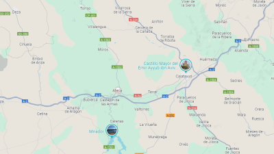 El siniestro se ha producido a las 2:35 de la madrugada en el kilómetro 222,5 de la A-2, en el término municipal de Ateca. / Google Maps