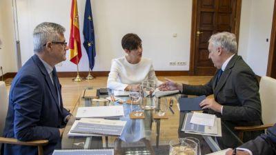 Ministra de Vivienda, Isabel Rodríguez y el Consejero Octavio López durante su encuentro de Madrid