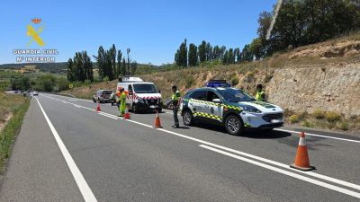 Lugar del accidente en la N-230 en el término muncipal de Baélls (Huesca). / Guardia Civil