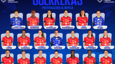 Prelista de 20 jugadoras de la selección española de balonmano.