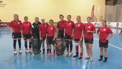 La plantilla del Club Patín Esneca Fraga. Foto: Aragón Deporte