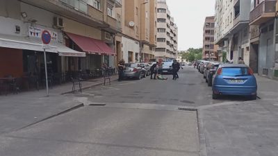 Momento de la intervención de la Policía Nacional en Huesca.