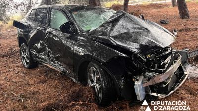 Imagen del coche siniestrado. | Diputación de Zaragoza