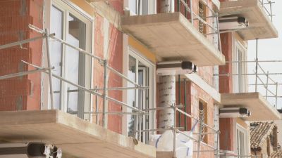 Algunas de las viviendas que se construyen en Huesca