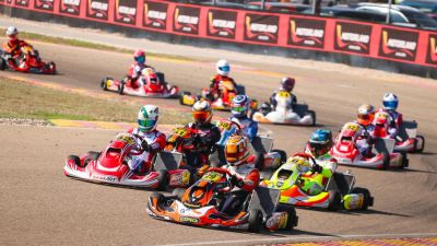 Imagen de una prueba disputada en el circuito de karting de MotorLand Aragón.