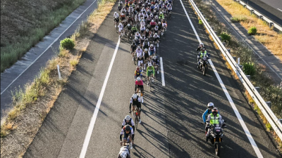 Imagen del pelotón durante la prueba