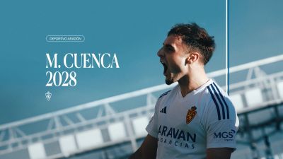 Marcos Cuenca seguirá ligado al Real Zaragoza hasta 2028.
