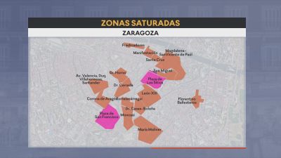 Las zonas saturadas de Zaragoza pasarían de 15 a 17. / Aragón TV