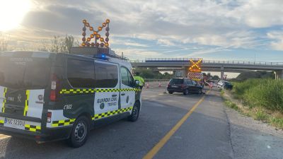 Lugar de la N-232 donde se ha producido el primer accidente. / R.P