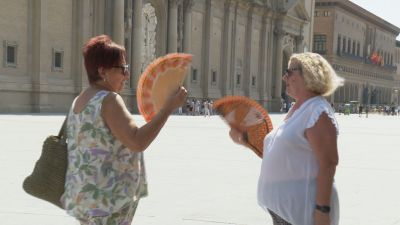 Los termómetros pueden superar los 40 grados en Aragón este jueves. / Aragón TV