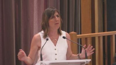 La portavoz del PSOE en el Ayuntamiento de Zaragoza, Lola Ranera. / Aragón TV
