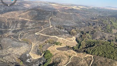 El fuego arrasó más de 14.000 hectáreas de cultivo y monte. / Gobierno de Aragón