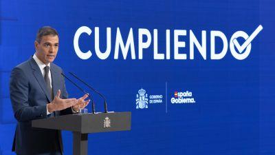 El presidente del Gobierno, Pedro Sánchez, comparece para hacer balance del curso político. / Europa Press
