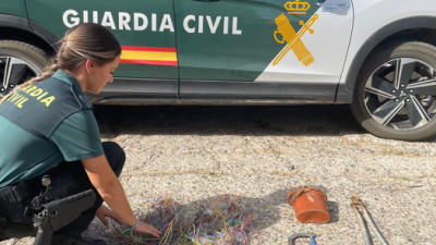Investigación robo de cable en Binéfar./ Guardia Civil