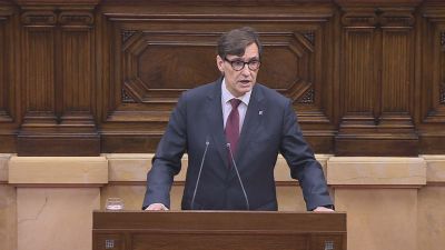 Intervención de Salvador Illa en el pleno de investidura. / Aragón TV