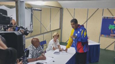 Nicolás Maduro durante la jornada electoral. / Aragón TV