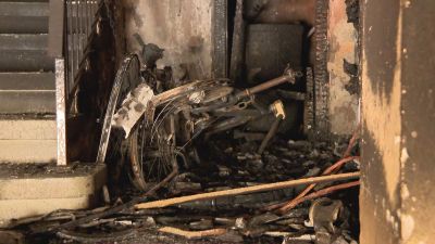 Interior de la vivienda incendiada en Ejea de los Caballeros (Zaragoza)./ Aragón TV
