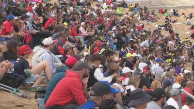 Una de las gradas del circuito de Alcañiz en 2022. / Aragón TV