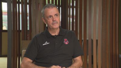 Porfi Fisac, durante la entrevista con Aragón Deporte.
