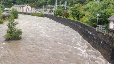 El río Cinca, en el mediodía del viernes, a su paso por Lafortunada. / EMAs Sobrarbe