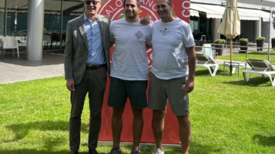 Pachi Giné, Adrià Pérez y José Francisco Nolasco, tras la rueda de prensa