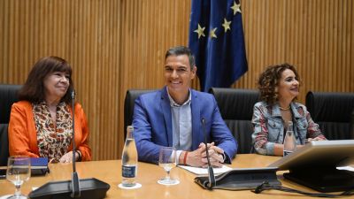 Pedro Sánchez durante la reunión interparlamentaria del PSOE. / Europa Press