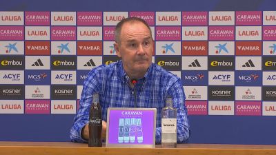 Víctor Fernández, durante su comparecencia tras el partido ante el Levante