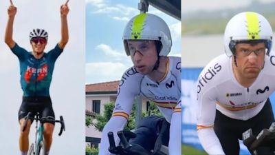 Los tres ciclistas aragoneses que participarán en el Mundial.
