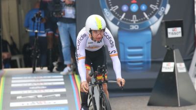 Juan Alberto Jiménez durante la prueba contrarreloj. Foto: Federación Española de Ciclismo.