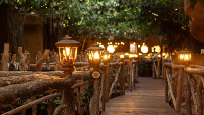 El último restaurante temático que ha abierto en Zaragoza es 'Voltereta Nueva Zelanda', que traslada a la clientela a un bosque mágico de este país. / Web grupo 'Voltereta'