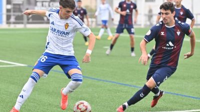 Un momento del partido del Deportivo Aragón ante el Eibar B