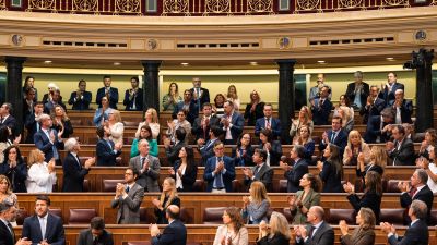 Aplausos tras la aprobación de la Ley ELA este jueves. / Europa Press