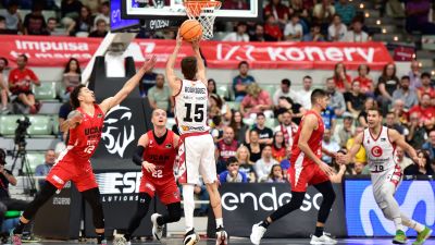 Un momento del partido del Casademont Zaragoza ante el UCAM Murcia