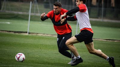 Gerard Valentín durante un entrenamiento esta semana. | Foto: SD Huesca