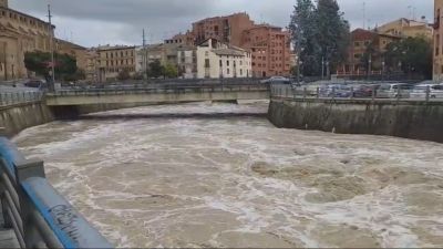 El Vero, este sábado, a su paso por Barbastro. | Aragón Noticias