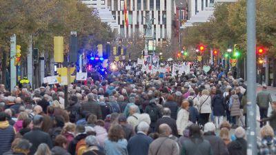 Manifestación en Zaragoza este sábado. / Aragón TV
