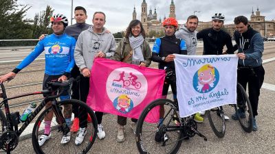 Los atletas a su paso por la capital aragonesa. / Ayuntamiento de Zaragoza