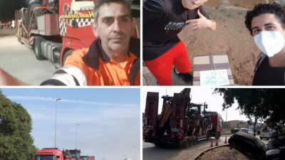 Óscar Aramburu, Raquel Villarte y su hijo, en Catarroja. / Aragón Noticias