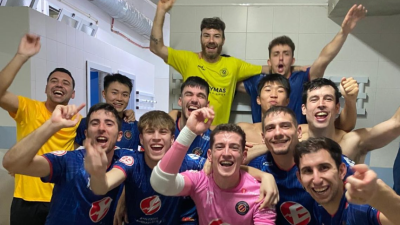 Imagen del facebook del Entrerrios con la celebración en el vestuario tras ganar en Ceuta