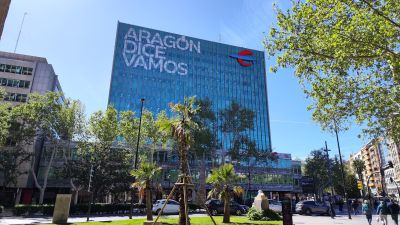 Sede de Ibercaja, en la plaza de Basilio Paraíso de la capital aragonesa. / Europa Press