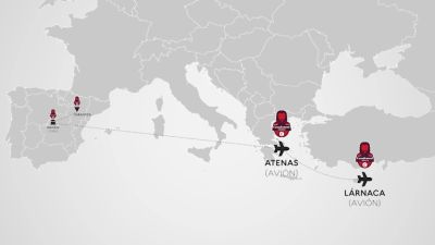 Gráfico de los viajes que tendrá que realizar el conjunto rojillo.