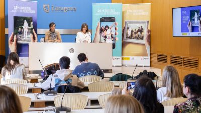 Rueda de prensa este martes para presentar los actos del Ayuntamiento de Zaragoza para el 25N. / Ayuntamiento de Zaragoza